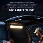 Zmr Light Tube LED Güneş Enerjili Şişirilebilir Tüp Işık 4000MAH Outdoor 24 Saat Kamp & Acil Durum Işığı